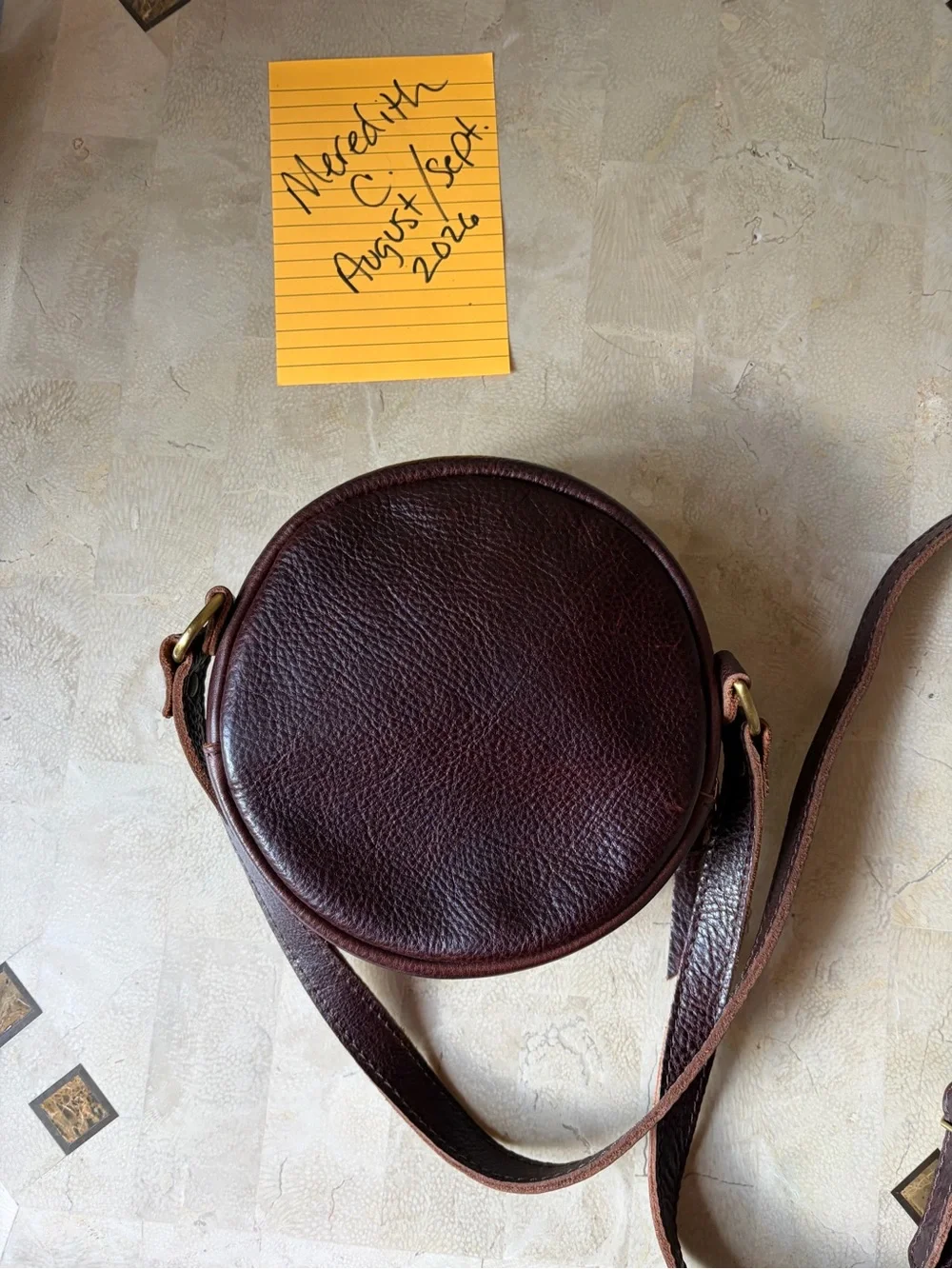 Portland Leather Small Circle Bag in Coldbrew